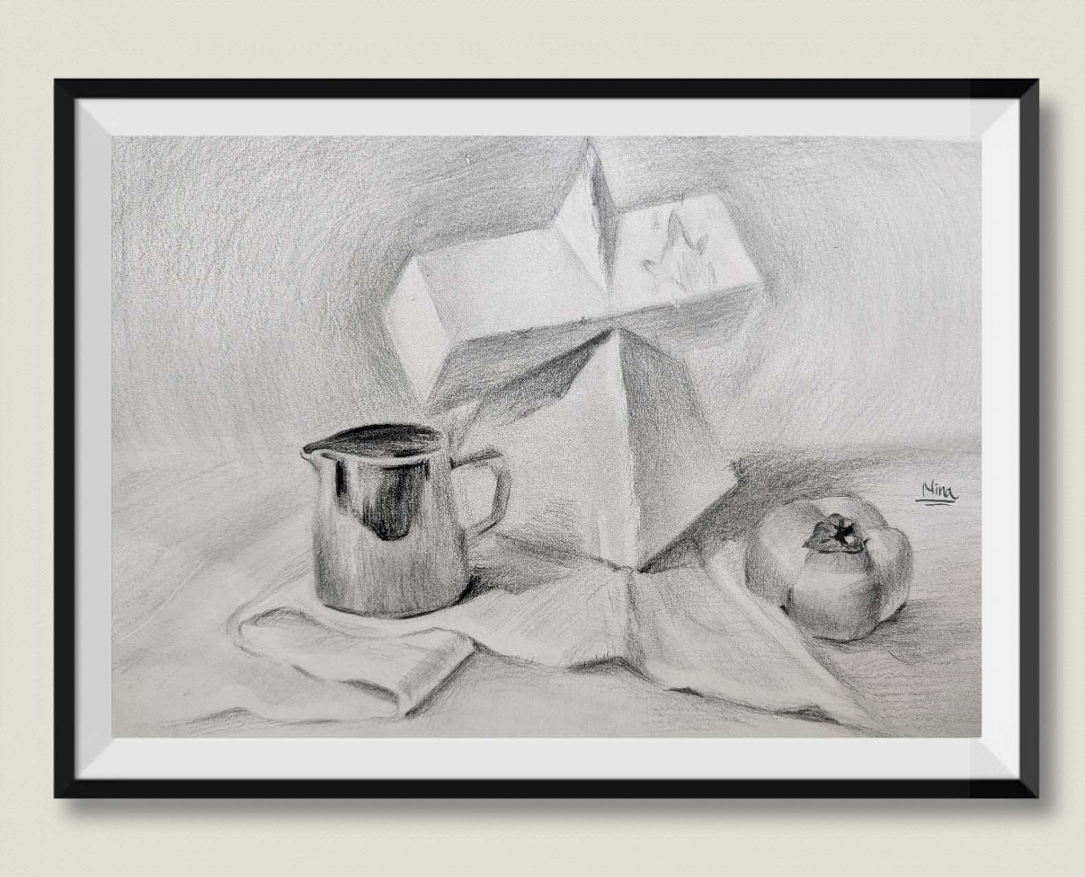Cup, geometric forms, and fruit study, alternate view
