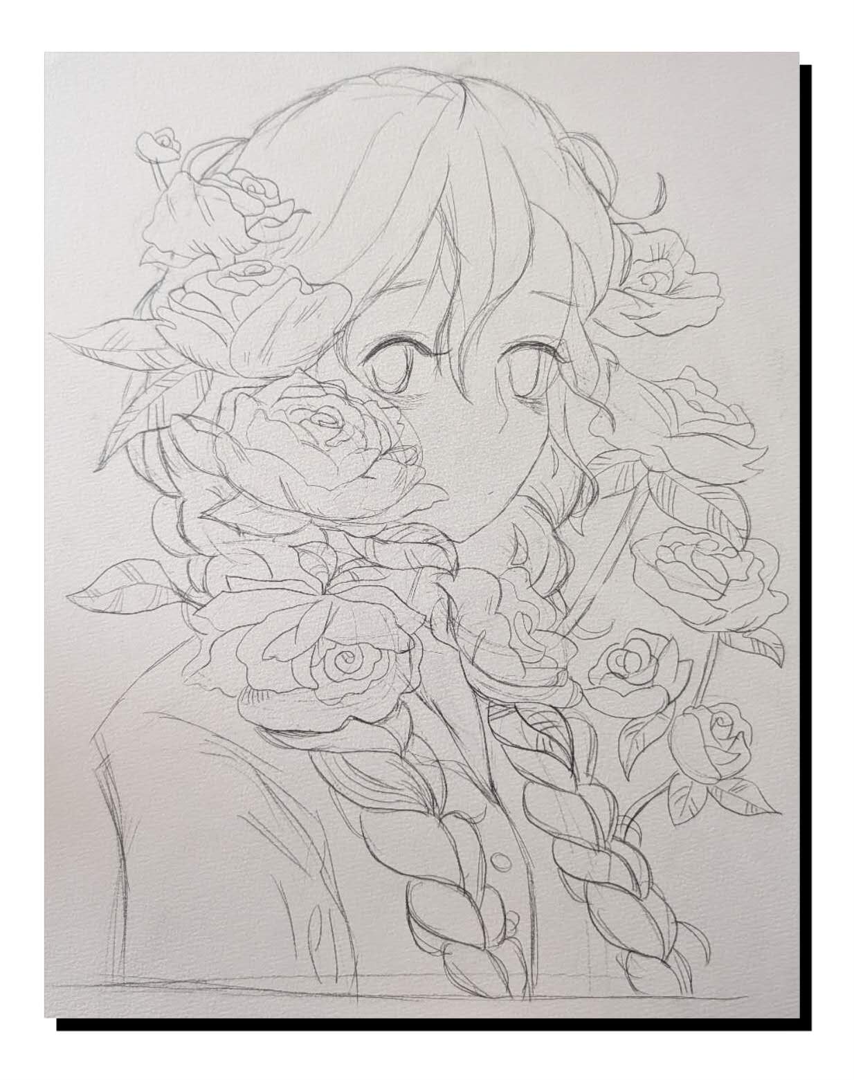 Fine line character drawing