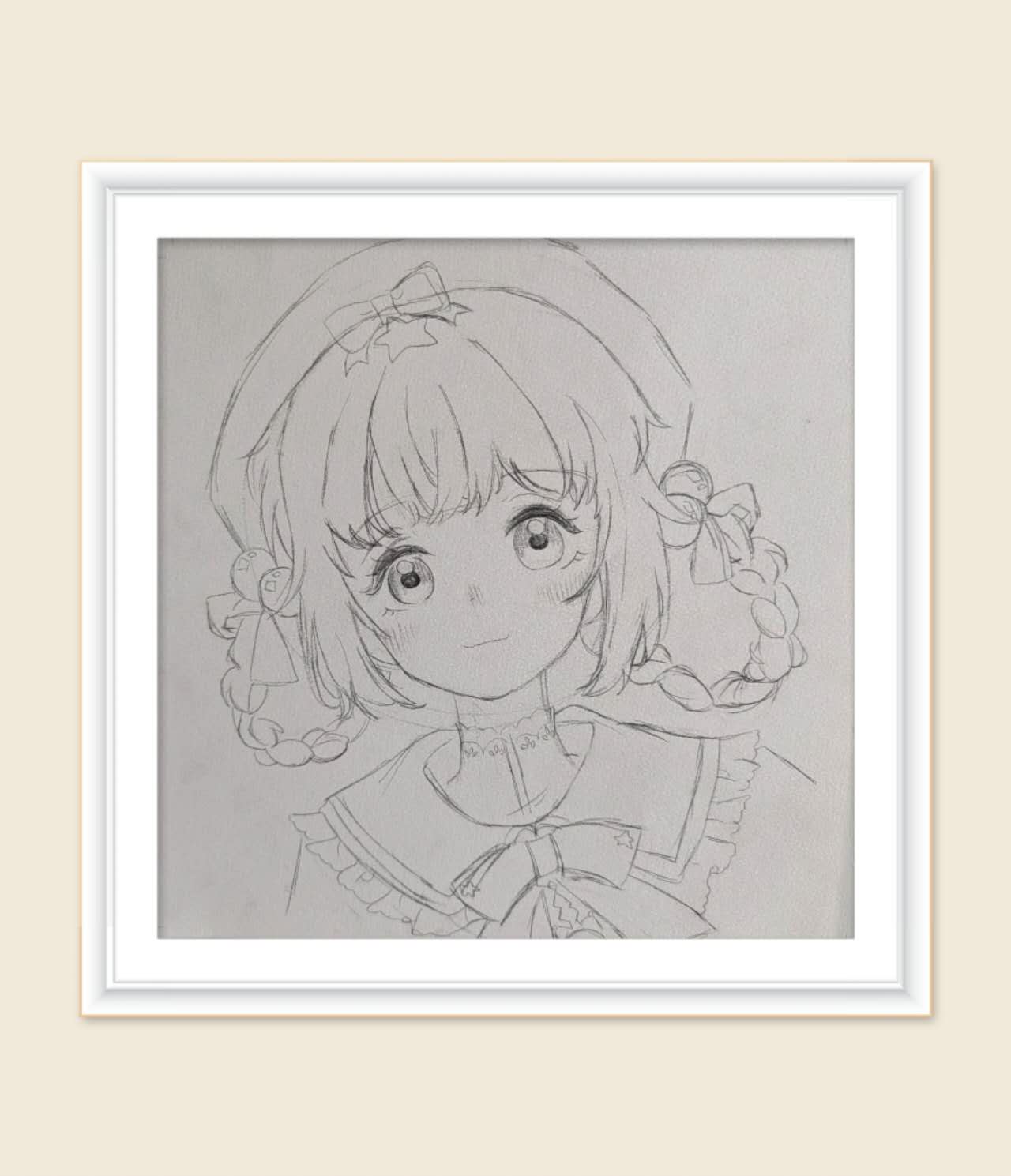 Character sketch with pale frame