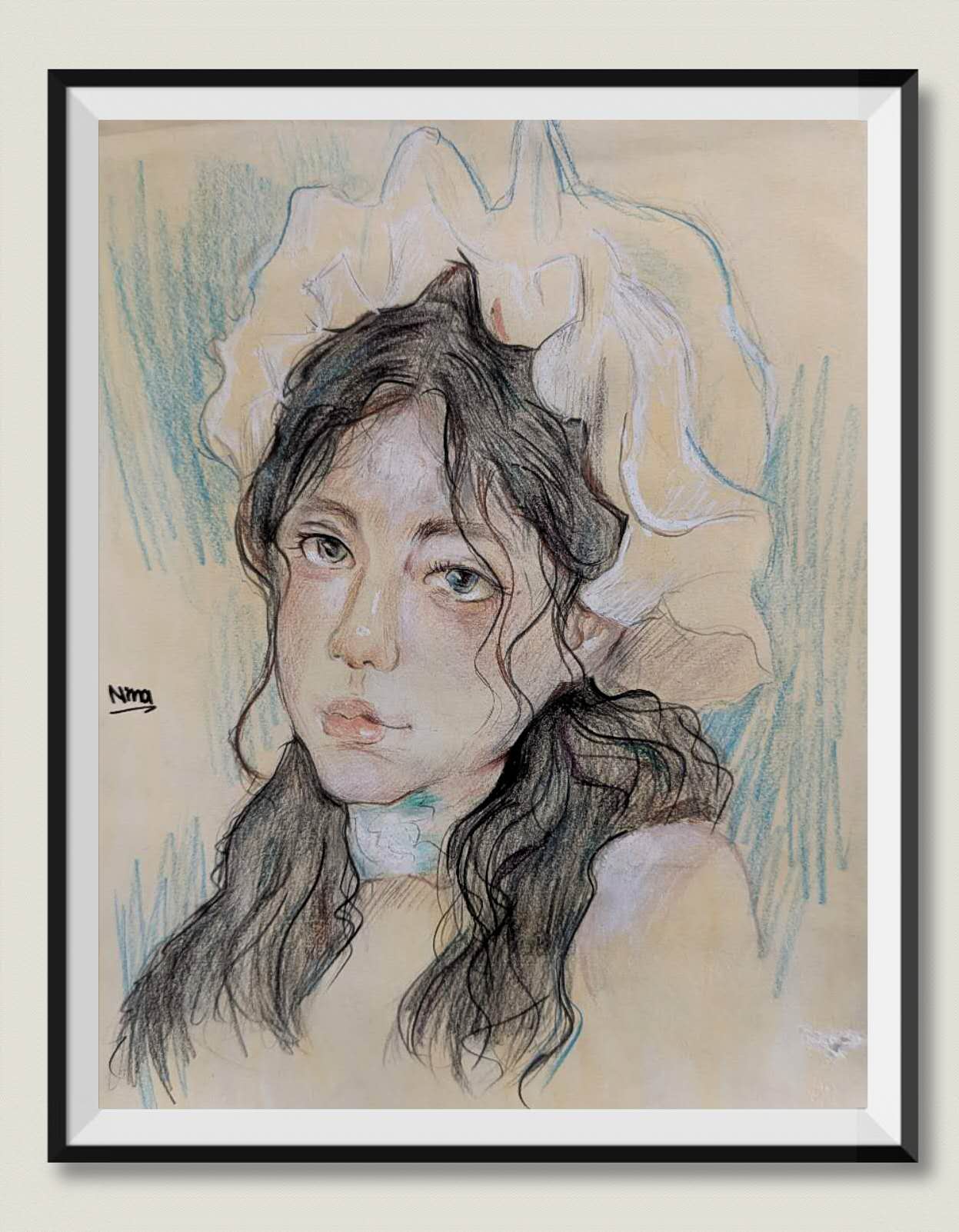 Color portrait of a dark-haired figure