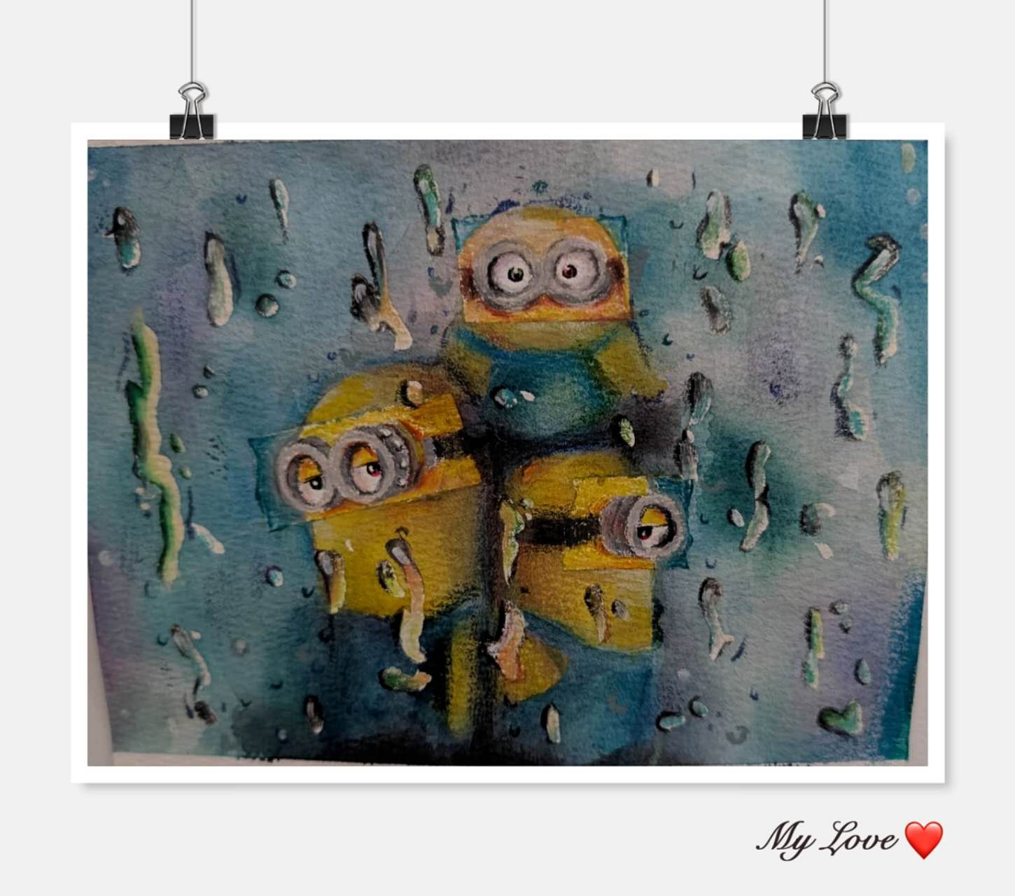 Two playful yellow characters against a textured background
